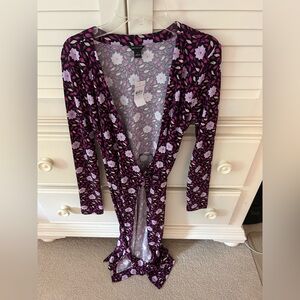 ANN TAYLOR LONG SLEEVE WRAP FLORAL DRESS